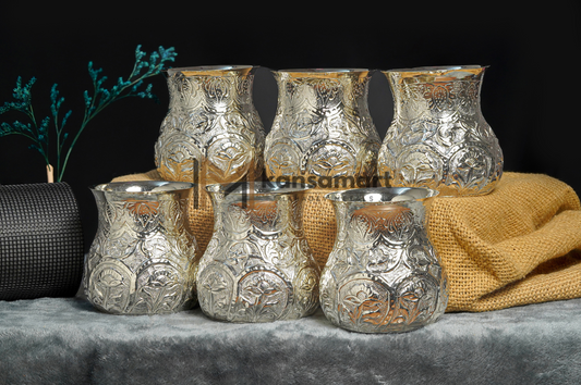 German Silver Water Glasses - 6 Pieces