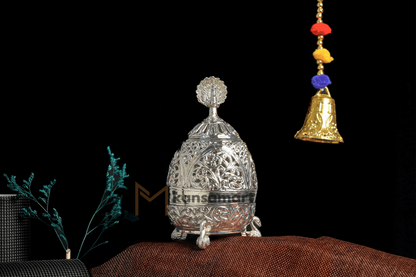 German Silver Akhand Diya - Duck Design