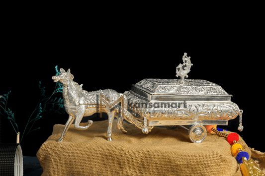 German Silver Horse Cart - Dryfruit Box