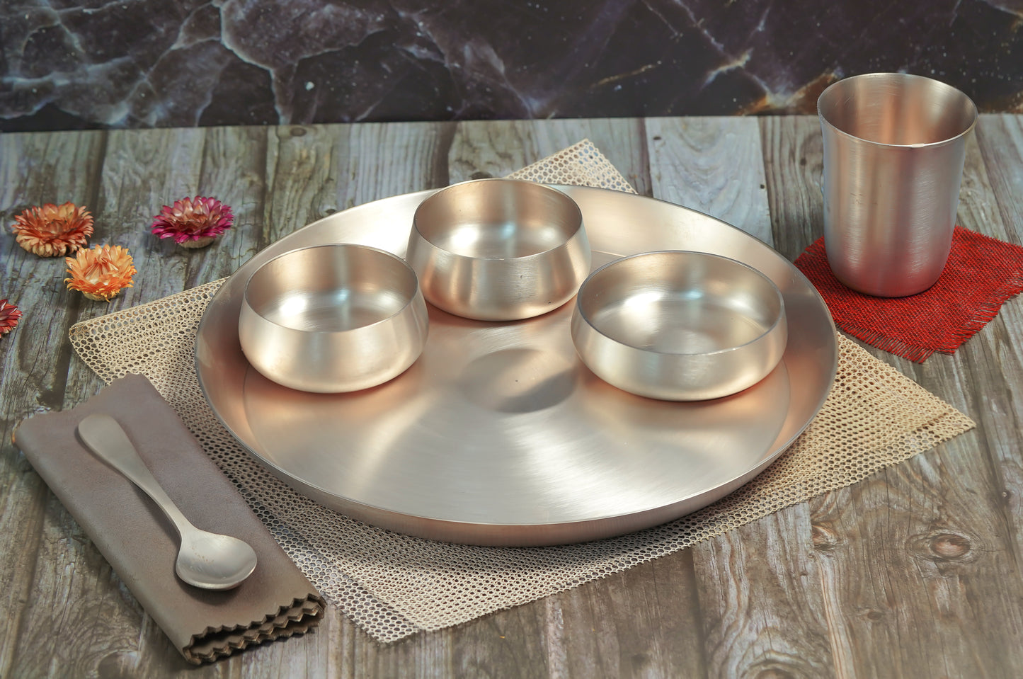 Kansa Casting Dinner Set - 6 Pieces Set