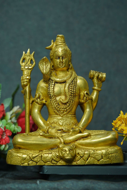 Brass Lord Shiva Sitting Idol