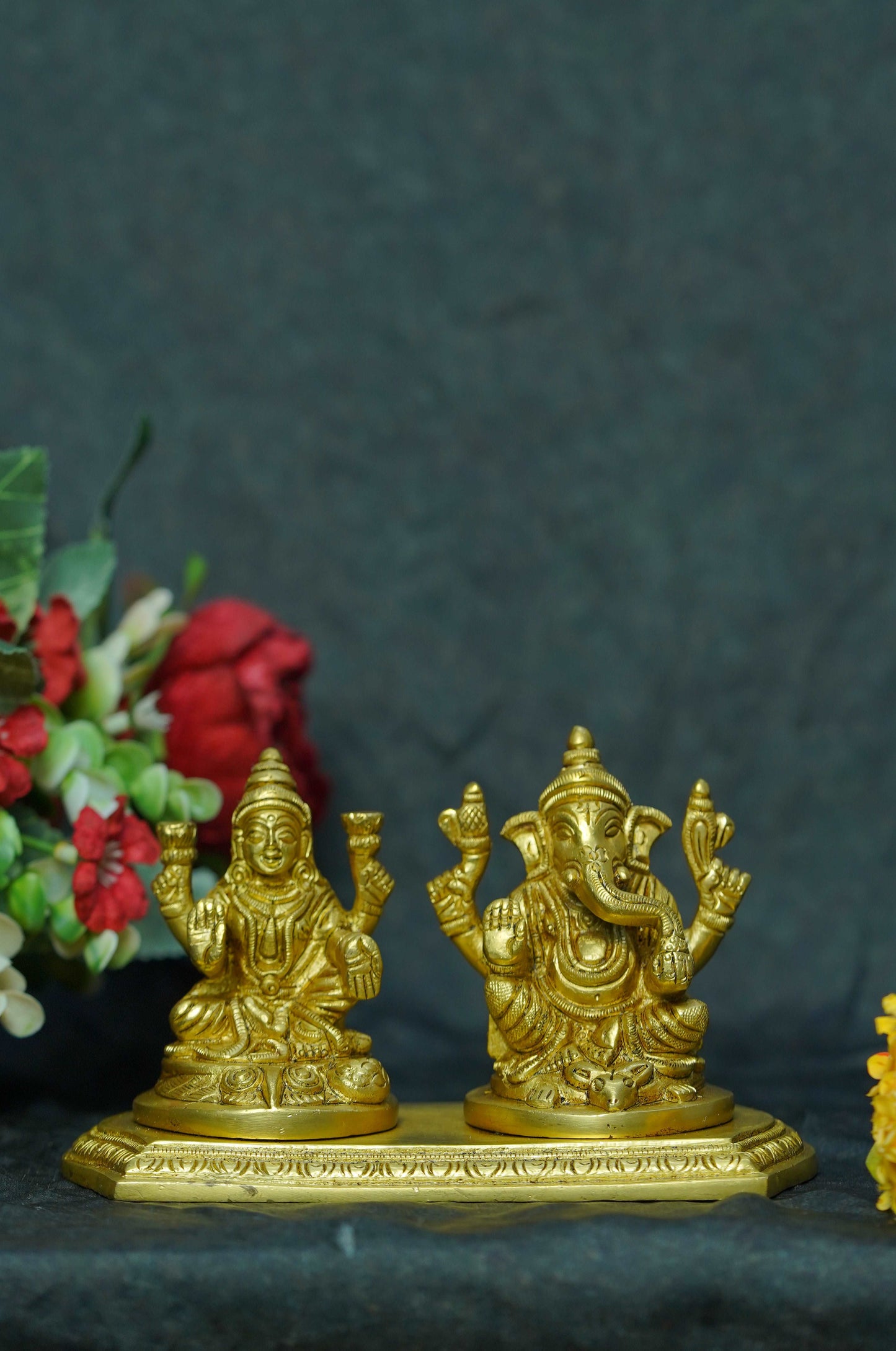 Brass Ganesha & Laxmi Idol