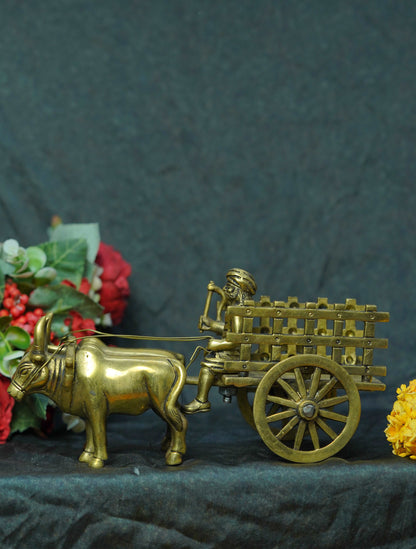 Brass Bull Cart Or Indian Village Bullock Cart