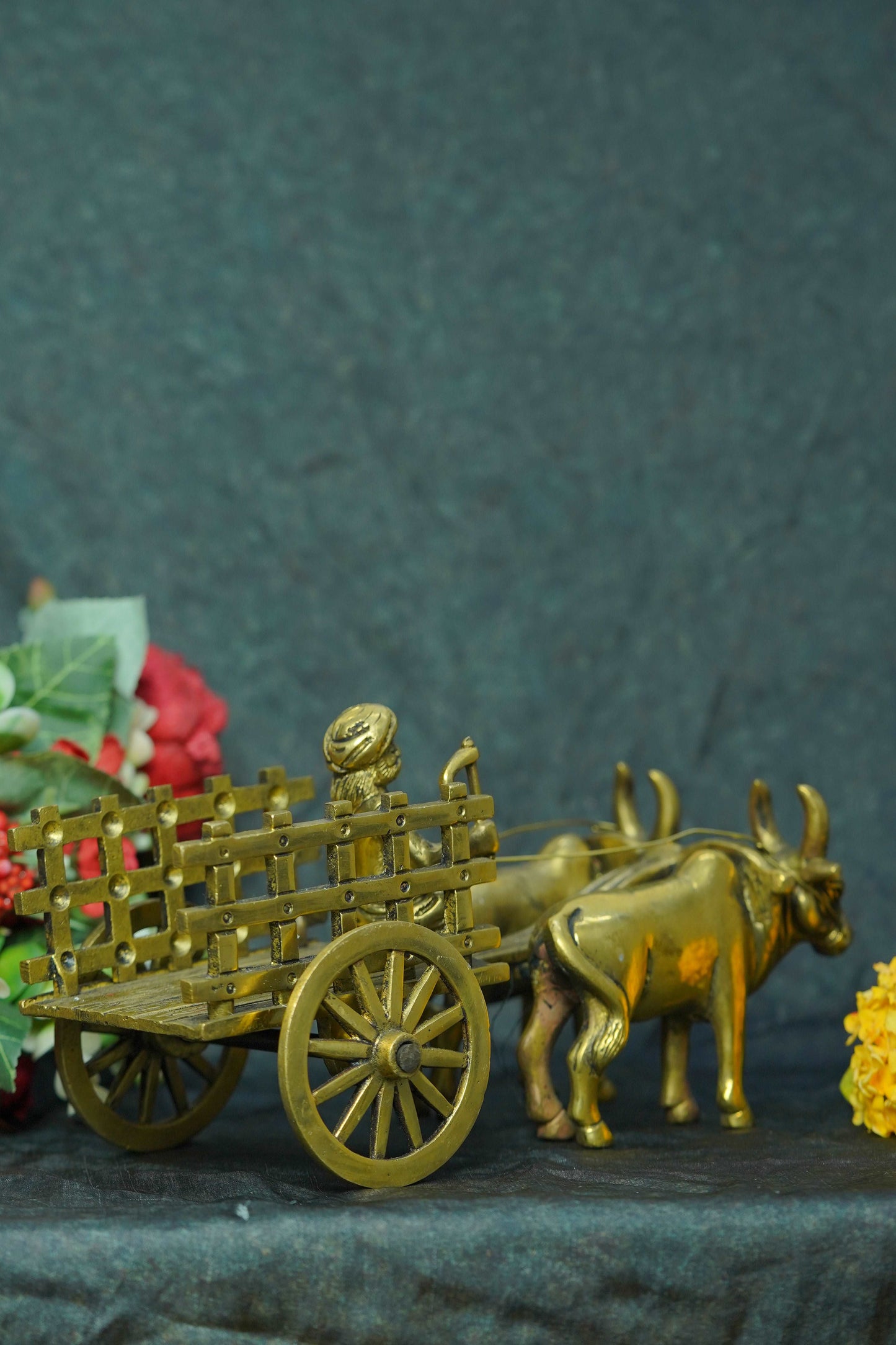 Brass Bull Cart Or Indian Village Bullock Cart